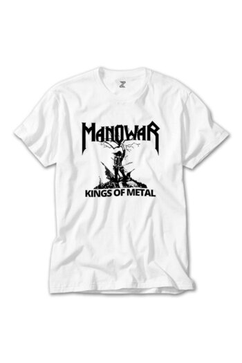 Z zepplin Manowar Kings Of Metal Black White T-Shirt