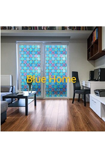 Blue Home Cam Folyosu Filmi Meiwa Japon Teknolojisi Statik Vitray 3dsc / Ebat: 46 Cm X 1,5mt -mavi1980