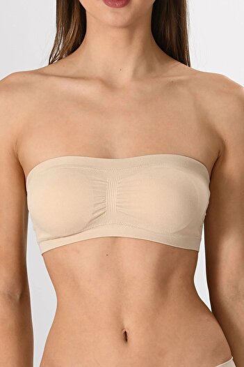 Miss Fit Women's Strapless Padded Knitted Seamless Basic Women's Bandeo Bustier