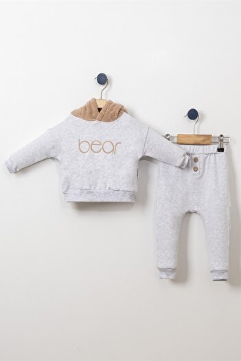ADABEBEK Welsoft Hooded Fleece Top and Bottom Baby Set