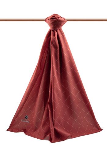 Vissona Women's Luxury Medina Silk Shawl Claret Red-1
