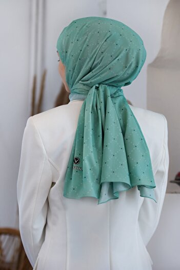 Vissona Women's Luxury Medina Silk Shawl Dark Mint Green
