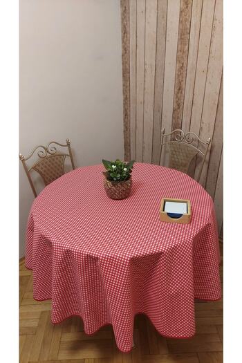 gonk Round, Plaid, Duck (Liquid Repellent, Stain Resistant) Fabric, Table Cloth