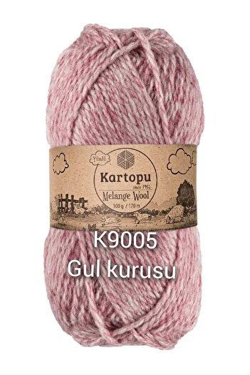 Kartopu Ayzen Home Melange Wool El Örgü Ip 100 Gri