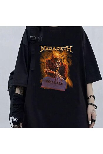 Touz Серія Rock Megadeth Skull Чорна унісекс футболка Oversize