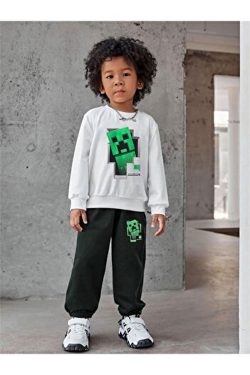 Machetta Kids Creeper Printed Game Character Boy Tracksuit Set - 3 Thread Thick Rose Gold Set