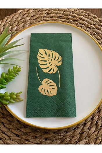 kidspartim Gold Gilded Green Camel Base Napkin