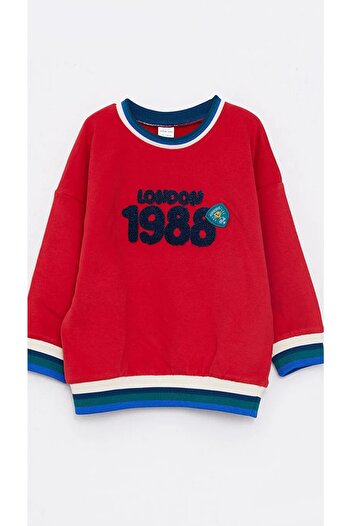 LC Waikiki Crew Neck Long Sleeve Baby Boy Sweatshirt with Embroidery Detail