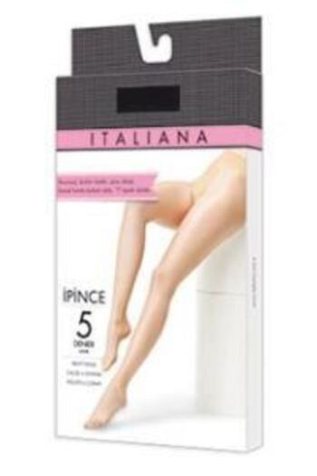 İTALİANA Women's Beige Elastane Thin 5 Denier Shiny Pantyhose