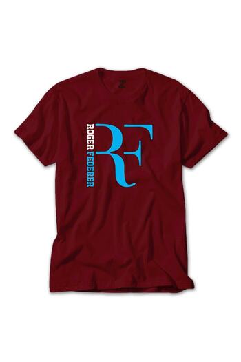 Z zepplin Roger Federer Blue Logo Red T-Shirt