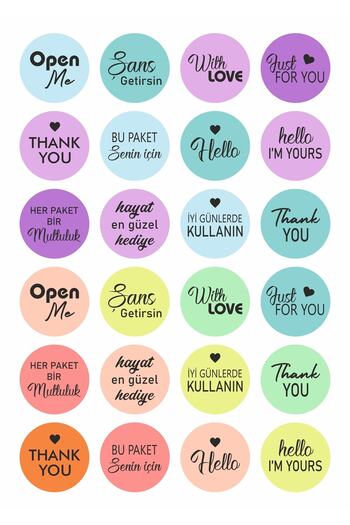 anka design Sticker Coated 4x4 Cm 48 Pieces - Mixed -