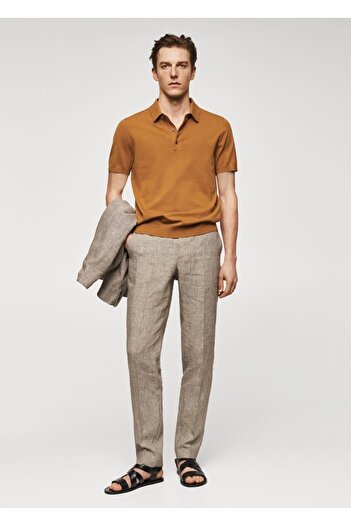MANGO Man T-Shirt πόλο με λεπτή ύφανση