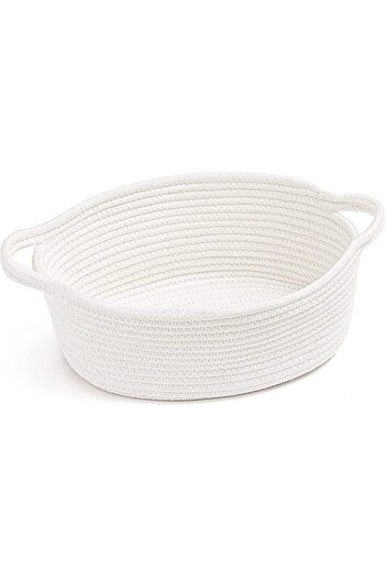 MaVaux Organizator coș oval din iută de 30 cm x 12 cm