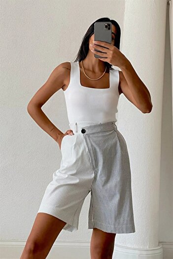 Jose Clothing Women's Knitwear Blouse - Square Collar and Thick Straps