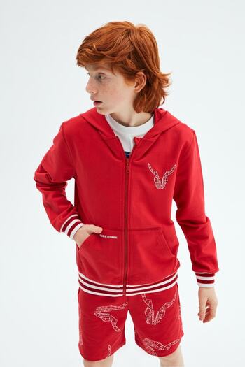 Nebbati Boy's Red Tracksuit Top 23pssnb3401
