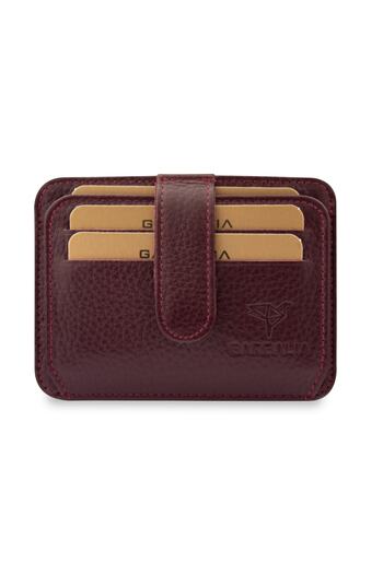 Garbalia 100% Genuine Leather Claret Red Card Holder Money Portfolio