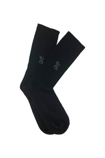 BGK Men's 4 Season Cotton Black Socks 12 Pack