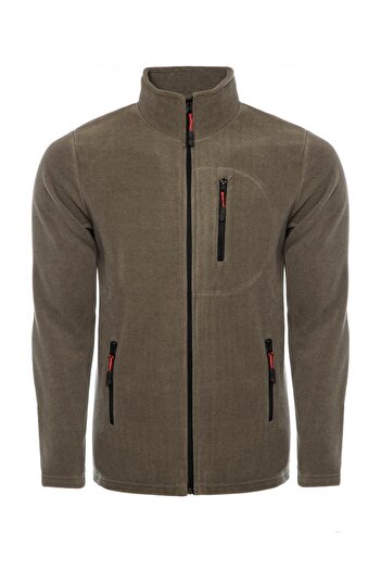 MAXIMILLIAN Ανδρικό Fleece Χακί Χρώμα 3 Τσέπες με φερμουάρ Bato Collar Outdoor Fleece
