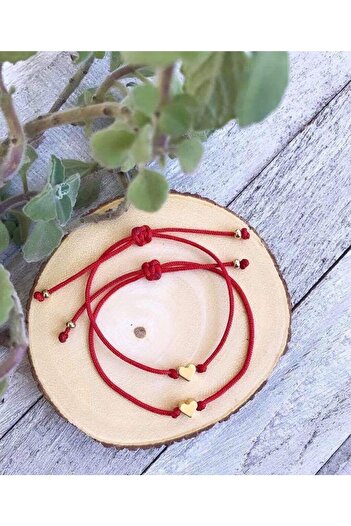 Stoneday Red Non-Breakable Rope Friend Couple Bracelet with Heart