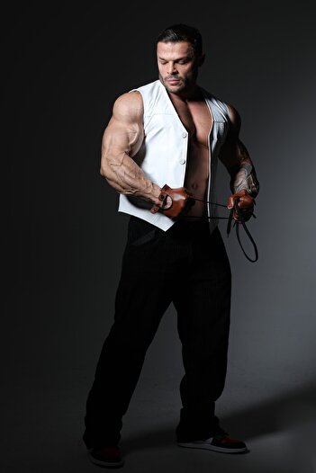 CE-YIL DERİ ÜRÜNLERİ Genuine Leather White Vest