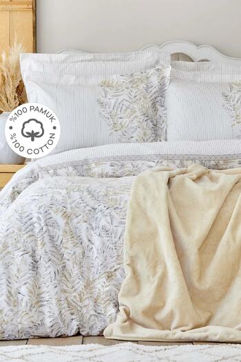 Karaca Home Bled Grey 100% Cotton Single Duvet Cover Set