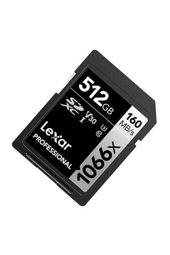 Lexar بطاقة ذاكرة احترافية SDXC بسعة 512 جيجابايت و1066X