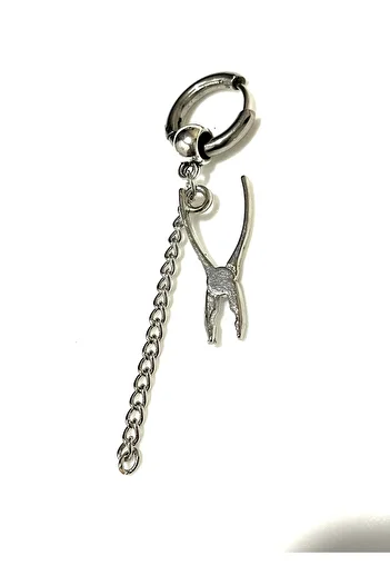 stainless steell Gothic Steel Chain Hoop Earrings