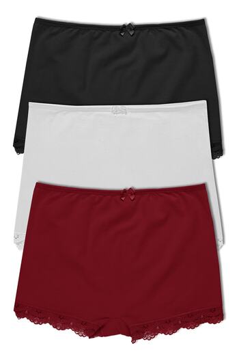 HNX 3-Piece Lace Detailed Cotton Women's Tights Shorts
