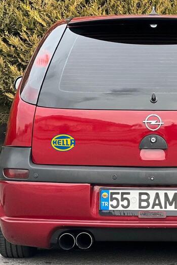 STİCKERCI BEY 2 bucăți 8*6 cm Set de autocolante pentru vehicule Hella Etichetă de acoperire imprimată cu folie Material modificat și accesoriu