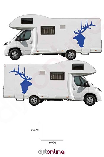 Dijitonline 2 Autocolante pentru Caravană - Autocolant Cerb - 120x97 Cm