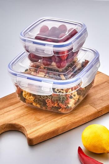 MaisonArt Square 4 Pieces of Storage Containers with Leak-Proof Vacuum Lid| Storage Container Set