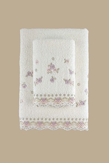 Arliva Home Meltem Набір рушників 2 шт. Крем-пудра 30x50 50x80