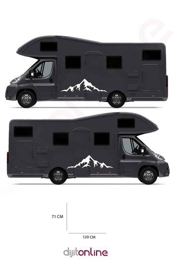 Dijitonline Autocolant Caravană - Autocolant Munte - 120x71 Cm