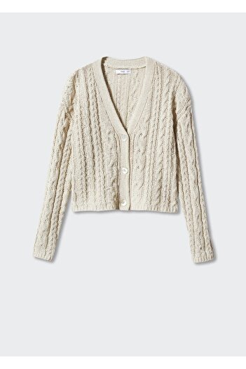 MANGO Woman Knitwear Cardigan - Buttoned Design
