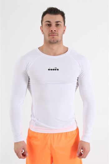 Diadora Men's White Tight Cut Long Sleeve Underwear -1140051
