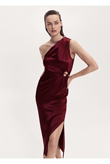 MANGO Woman Asymmetrical Satin Dress