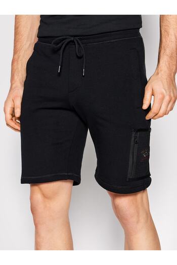 PAUL&SHARK Men's Mesh Lined Elastic Waist Shorts Black Shorts 22411917-011
