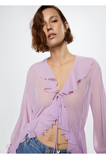 MANGO Woman Flounced Flowing Dress