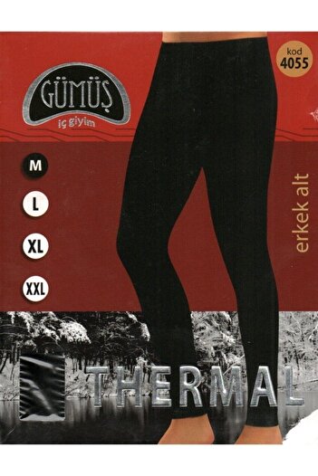 Gümüş İç Giyim Black Silver Men's Thermal Underwear Bottom