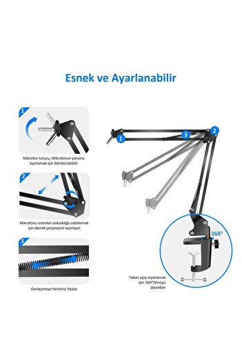 SFL Product Profesyonel Studio Condenser Mikrofon Oyuncu Youtuber Podcast Yayın Sohbet Kayıt Mikrofonu
