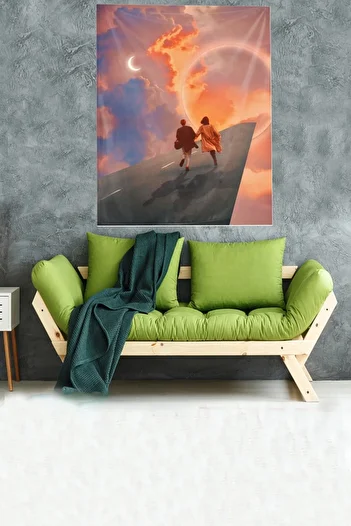 on the clouds Escape to Space Running Double Stain Resistant Velvet Fabric Wall Cloth Wall Carpet Tapestry