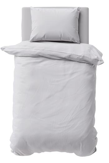 makiteks 100% Cotton Light Gray 160x220 50x70 Single Duvet Cover and Pillowcase Set