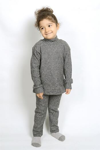Berat moda Unisex Flexible Corded Children's Set - Half Turtleneck, Winter Bottom and Top Set