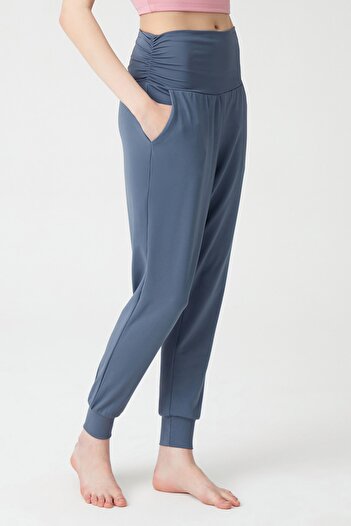Los Ojos Anthracite Shalwar Look Sweatpants with Elastic Waist