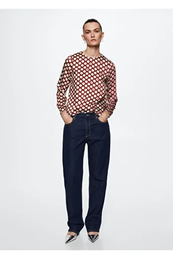 MANGO Woman Patterned Satin Blouse