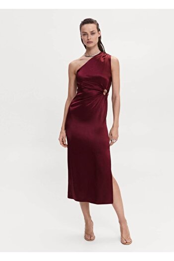 MANGO Woman Asymmetrical Satin Dress