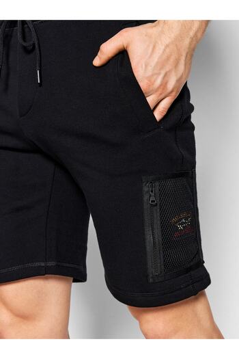 PAUL&SHARK Men's Mesh Lined Elastic Waist Shorts Black Shorts 22411917-011