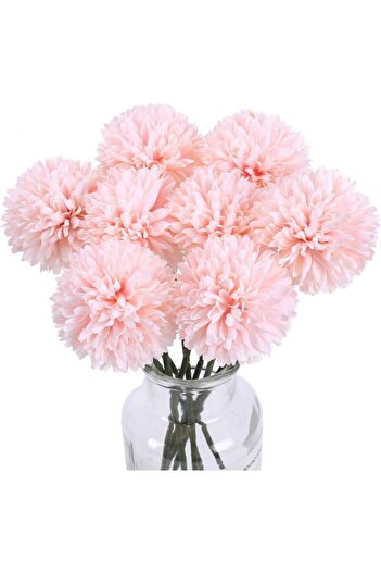 Nettenevime Artificial Flower Chrysanthemum Snowball Powder Pink 7 Separate Single Branch Bunch