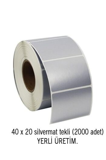 GDL Retro 40x20 Silvermat Label | Roll Asset Labels (2000 Pieces) Domestic Production
