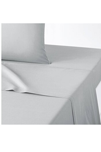 makiteks Face Percent Cotton Light Gray 240x260 Double Size and King Size Elasticless Flat Sheet